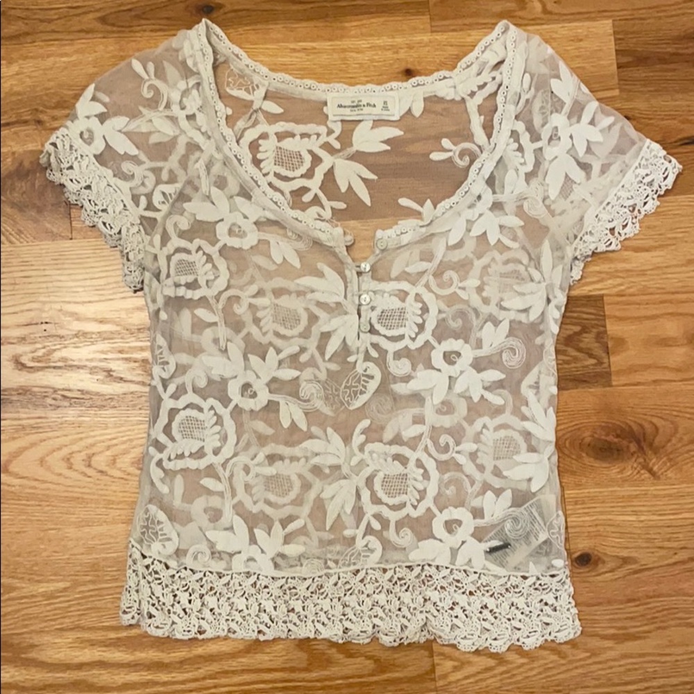 Abercrombie and Fitch white lace shirt